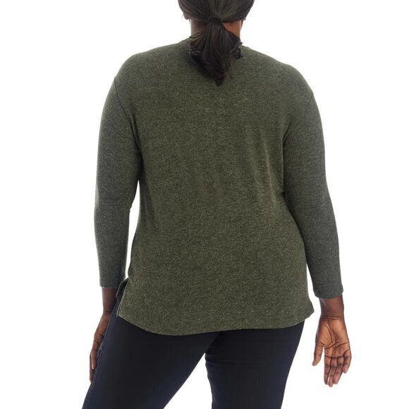 NWT 1.STATE Women's Plus Long Sleeve Drop Shoulder Keyhole Top Sweater - Picture 5 of 8